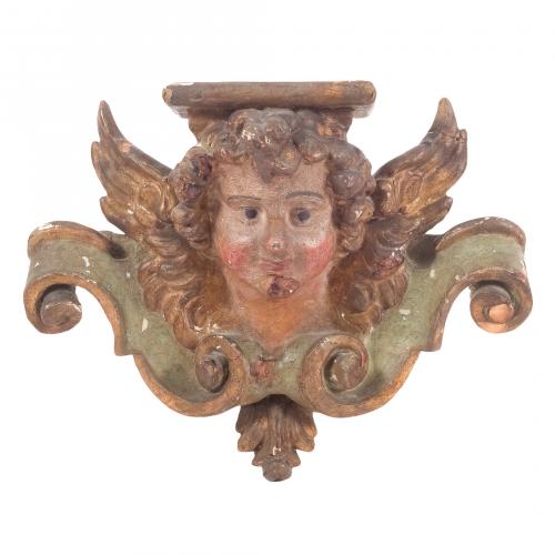 Escuela italiana, s.XVIII. Ménsula diseño cabeza de ángel