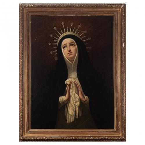 Escuela española, s.XVIII-XIX. Virgen de la Soledad. 