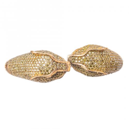 Pulsera esclava estilo Cartier en plata y plata dorada con 