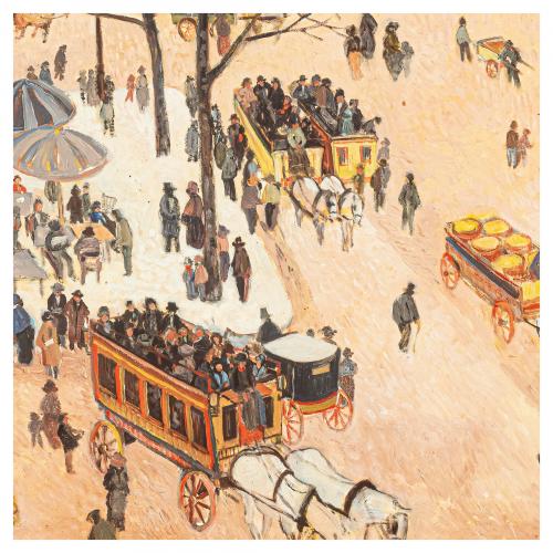 André de Moller (Inglaterra, 1942) Vista urbana con figur