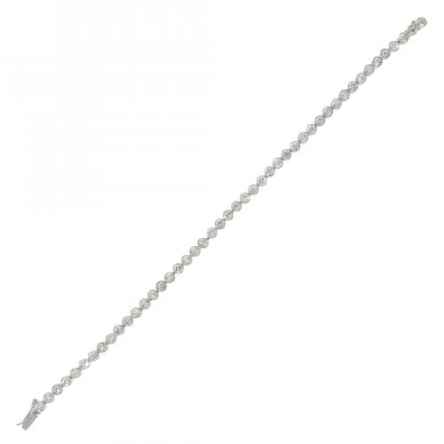 Pulsera rivière en oro blanco con chatones de diamantes tal