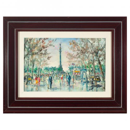 José Brugué Verdaguer (Vic, Barcelona, 1922-?) Ramblas. B