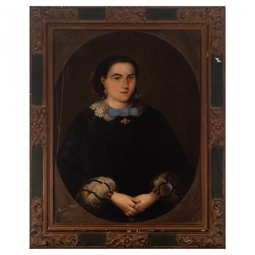 Escuela catalana, s.XIX. Retrato de dama. 