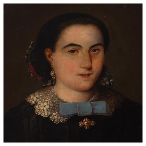 Escuela catalana, s.XIX. Retrato de dama. 