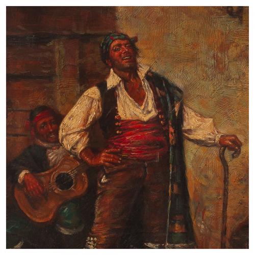 Escuela española, s.XIX. Músicos callejeros. 