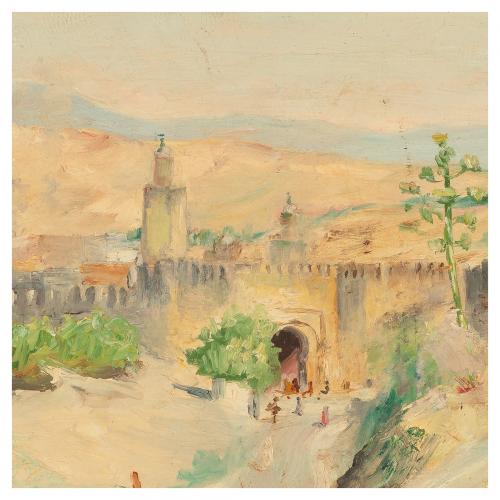 Escuela española, s.XX. Paisaje norte africano. 