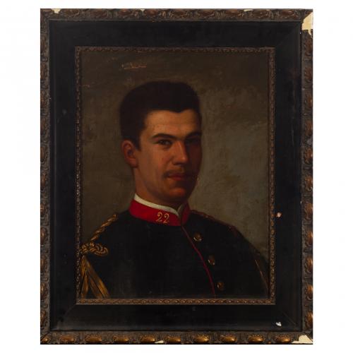 Escuela española, s.XIX. Retrato de militar. 
