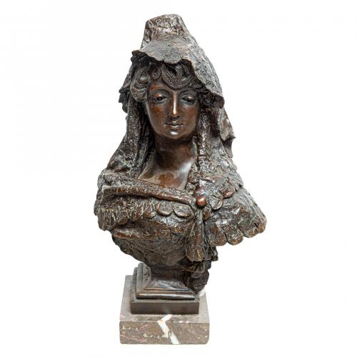 Escuela española, ppios. del s.XX. Maja con mantilla. 