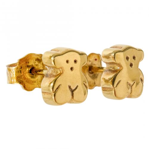 Pendientes de la firma Tous diseño oso en oro. 1,59 gr. 