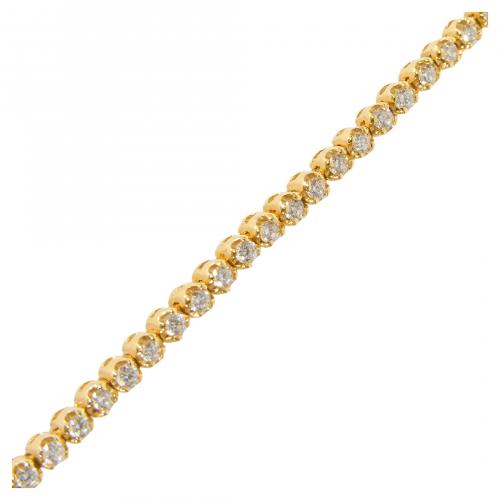 Pulsera rivière en oro con diamantes talla brillante engast