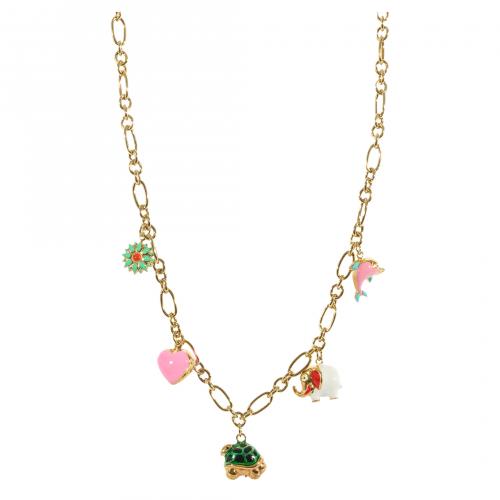 Juego de collar y pulsera de eslabones en plata dorada y es