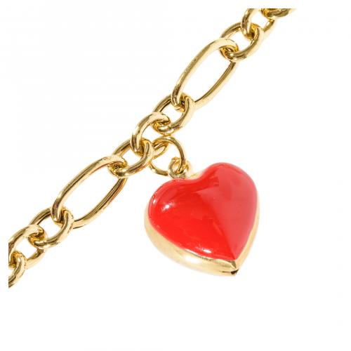 Juego de collar y pulsera de eslabones en plata dorada y es