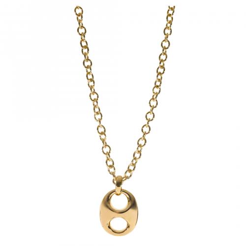 Collar de calabrote en plata dorada. 48 cm. 