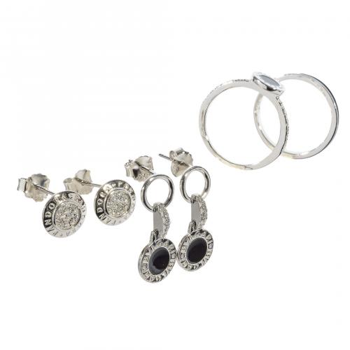 Pareja de sortijas y pareja de pendientes estilo Bvlgari en