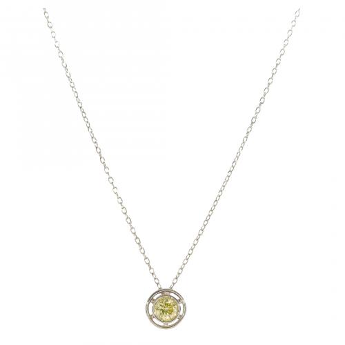 Colgante en oro blanco con diamante talla brillante antigua