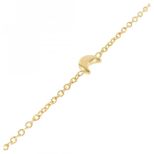 Pulsera en oro con motivos alternados diseño luna y estrell
