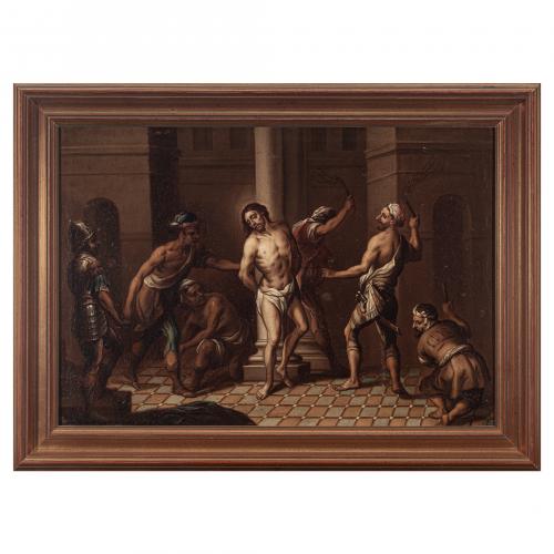 Escuela española, s.XVIII. Flagelación de Cristo. 
