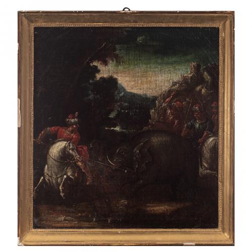 Escuela italiana, s.XVIII. Escenas de caza. 