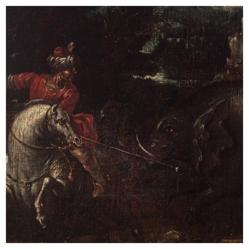 Escuela italiana, s.XVIII. Escenas de caza. 