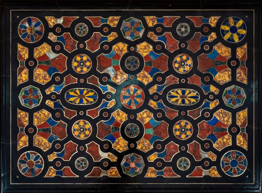 Tablero de mesa de piedras duras, probablemente Roma, s.XIX