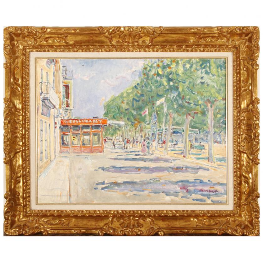 Josep Amat (Barcelona, 1901-1991)Paseo marítimo de Sant F