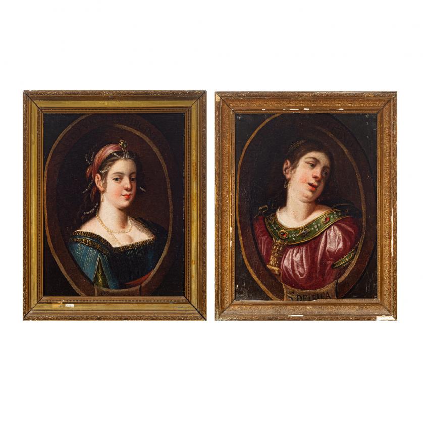 Escuela madrileña s.XVII. Sibila Délfica y Sibila Cumea.