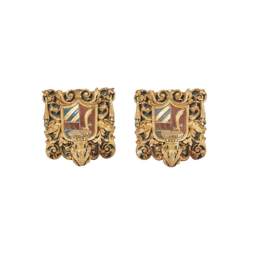 Pareja de apliques, s.XIX.